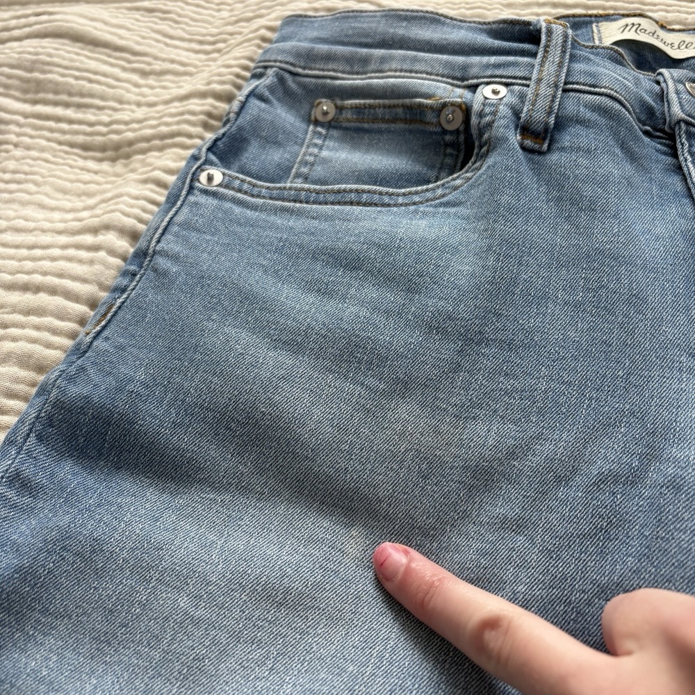 Madewell Jeans Women's 28T Blue Denim Light Wash Mid-Rise Kick Out Straight Leg - Picture 6 of 12